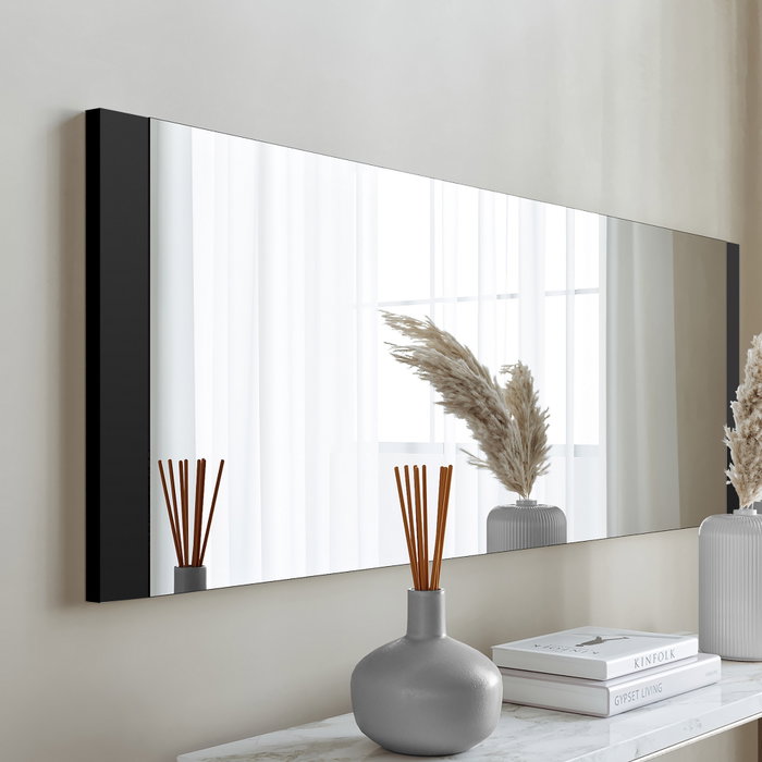 Hanah Home Espejo Decorativo Basic Negro 40x120 cm MDF